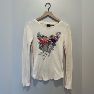 Y2K Lucky Brand waffle long sleeve size S